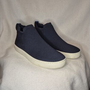 Rothy's Navy The Chelsea Slip-on Ankle Boot "Nightfall" Navy Blue Knit SIZE 10